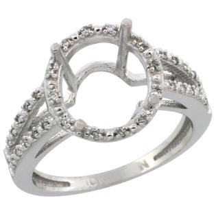 Sabrina Silver 10k White Gold Semi-Mount ( 11x9 mm ) Oval Stone Ring w/ 0.105 Carat Brilliant Cut Diamonds, 1/2 ... Sabrina Silver 10k White Gold Semi-Mount ( 11x9 mm ) Oval Stone Ring w/ 0.105 Carat Brilliant Cut Diamonds, 1/2 ...