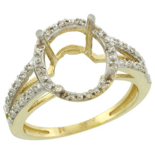 Sabrina Silver 10k Gold Semi-Mount ( 11x9 mm ) Oval Stone Ring w/ 0.105 Carat Brilliant Cut Diamonds, 1/2 in. ... Sabrina Silver 10k Gold Semi-Mount ( 11x9 mm ) Oval Stone Ring w/ 0.105 Carat Brilliant Cut Diamonds, 1/2 in. ...