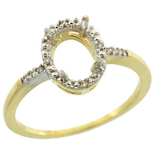 Sabrina Silver 10k Gold Semi-Mount ( 8x6 mm ) Oval Stone Ring w/ 0.033 Carat Brilliant Cut Diamonds, 13/32 in. ... Sabrina Silver 10k Gold Semi-Mount ( 8x6 mm ) Oval Stone Ring w/ 0.033 Carat Brilliant Cut Diamonds, 13/32 in. ...