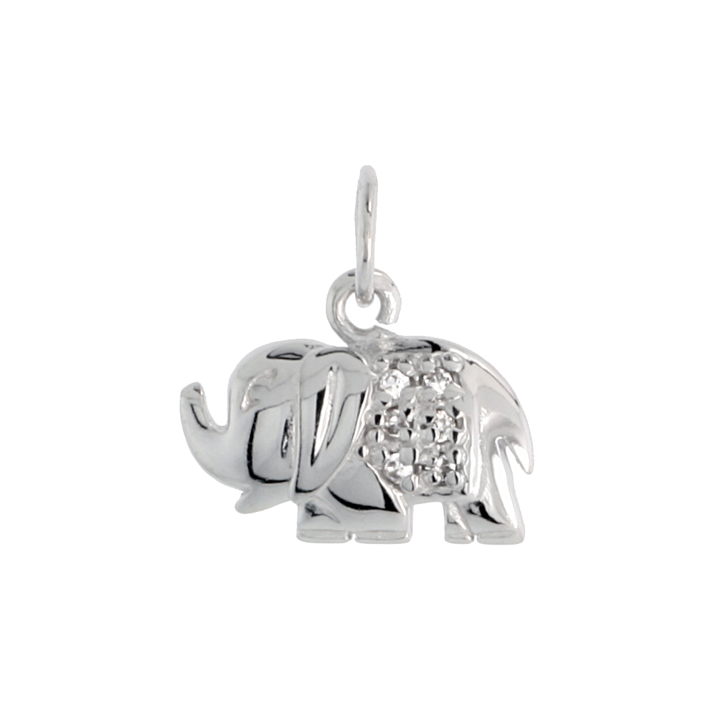 Sabrina Silver Sterling Silver Jeweled Elephant Pendant, w/ Cubic Zirconia stones, 5/16" (8 mm) at Sears.com