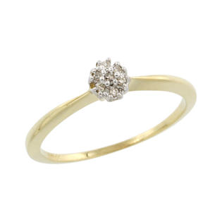 Sabrina Silver 10k Gold Flower Cluster Diamond Engagement Ring w/ 0.022 Carat Brilliant Cut Diamonds, 3/16 in. (5mm) wide Sabrina Silver 10k Gold Flower Cluster Diamond Engagement Ring w/ 0.022 Carat Brilliant Cut Diamonds, 3/16 in. (5mm) wide