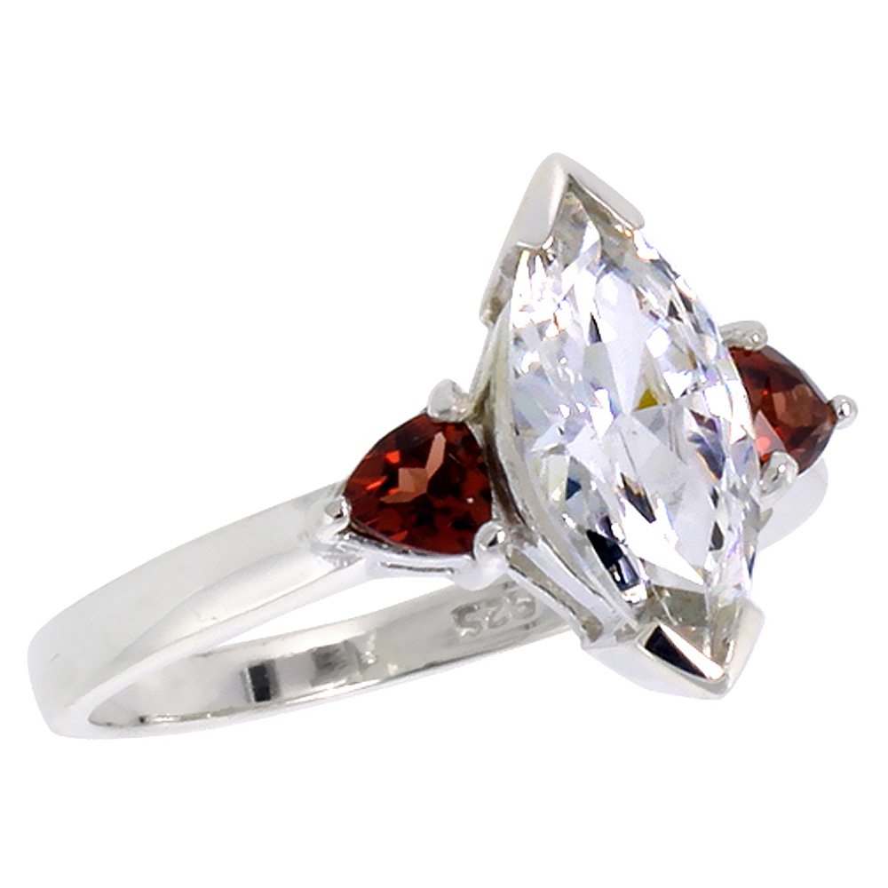Sabrina Silver Sterling Silver 1.5 Carat Size Marquise Cut Cubic Zirconia Bridal Ring, sizes 6 - 10 at Sears.com