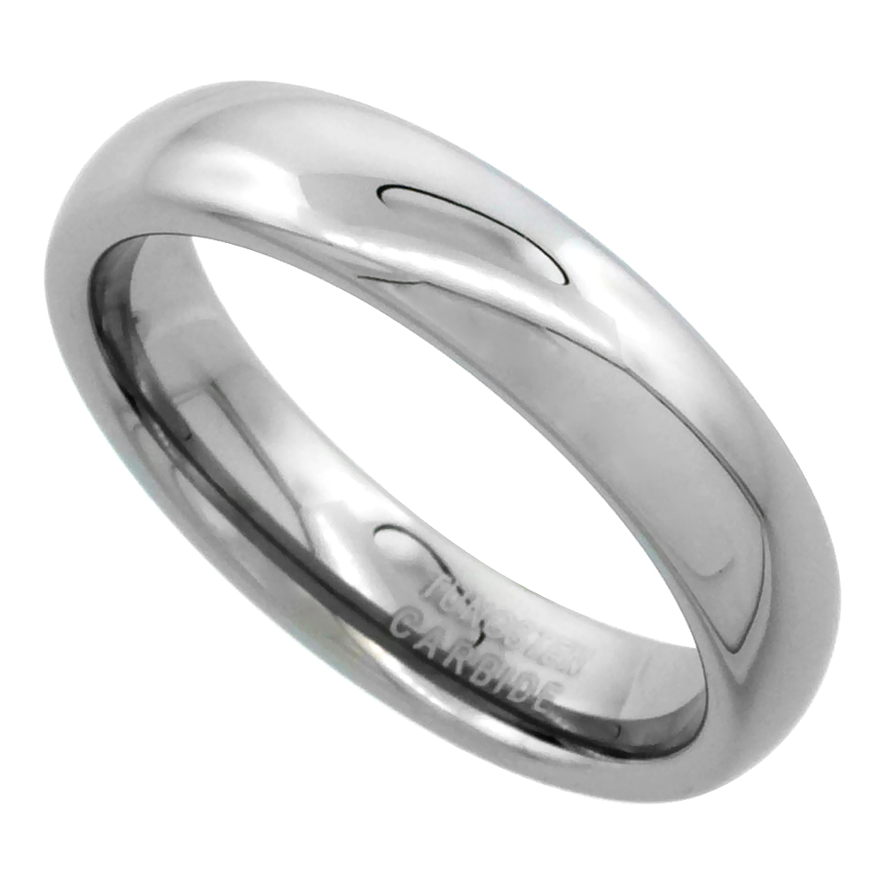 Sabrina Silver Tungsten Carbide 5mm Comfort Fit Domed Wedding Band Ring for Him & Her Mirror Polished Finish, size 6 at Sears.com