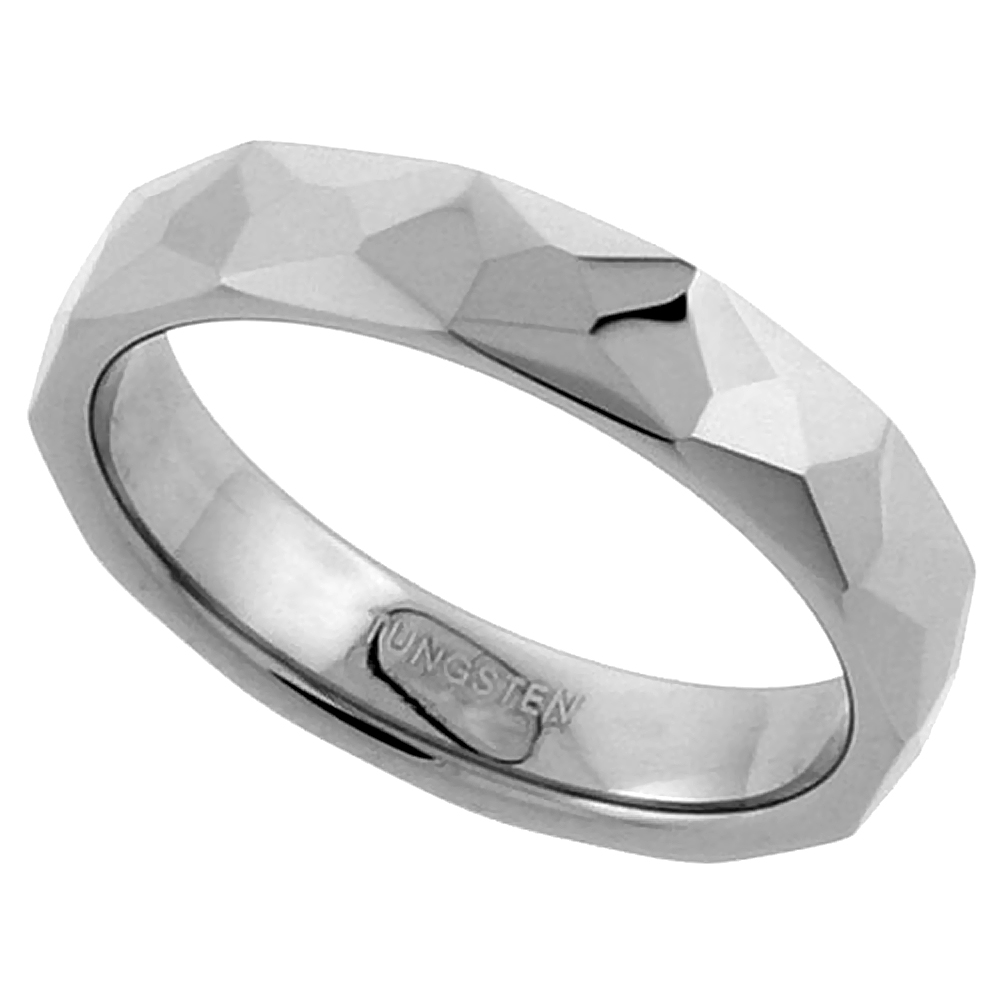 Sabrina Silver Tungsten Carbide 3.5 mm Faceted Tiny Pinky Toe Ring Abstract Pattern, size 5 at Sears.com