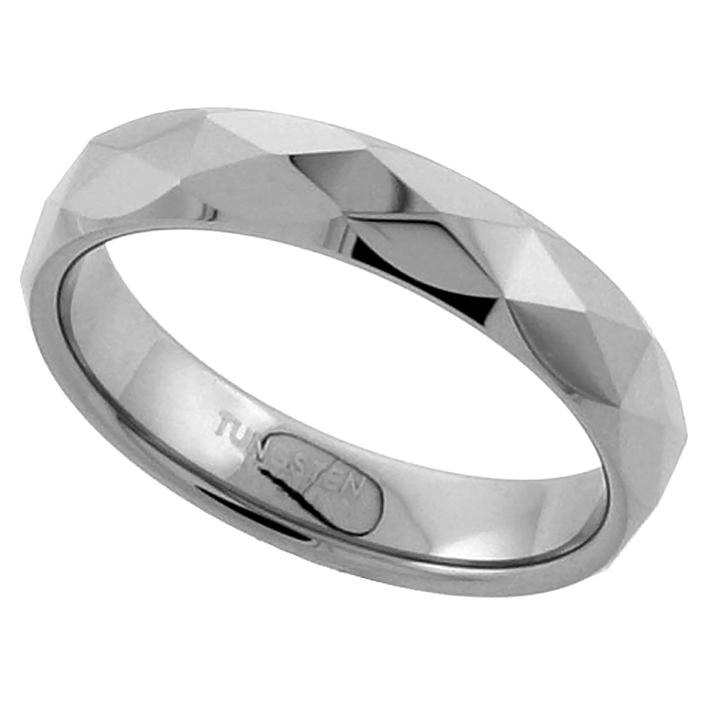 Sabrina Silver Tungsten Carbide 3.5 mm Faceted Tiny Pinky Toe Ring Abstract Pattern, size 3.5 at Sears.com
