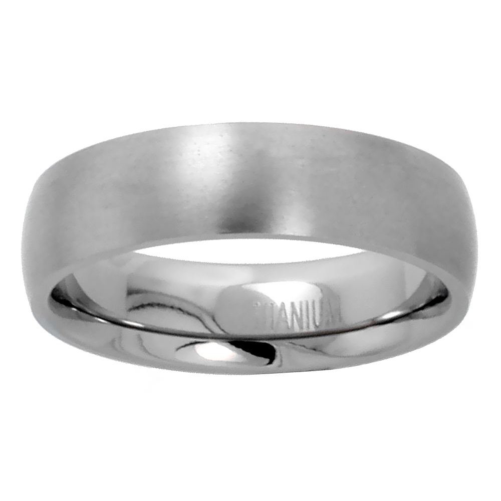 Sabrina Silver Titanium 6mm Domed Wedding Band Thumb Ring Matte finish Comfort-fit, sizes 5 to 12 at Sears.com