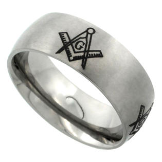 Sabrina Silver Titanium 8mm Dome Wedding Band Ring Laser Etched Masonic compass Pattern Matte Finish Comfort-fit, sizes 7 to 14 ... Sabrina Silver Titanium 8mm Dome Wedding Band Ring Laser Etched Masonic compass Pattern Matte Finish Comfort-fit, sizes 7 to 14 ...