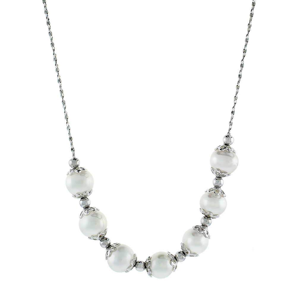 Sabrina Silver 16" Natural 7 mm Cultured Freshwater Pearl / Sterling Silver Necklace at Sears.com