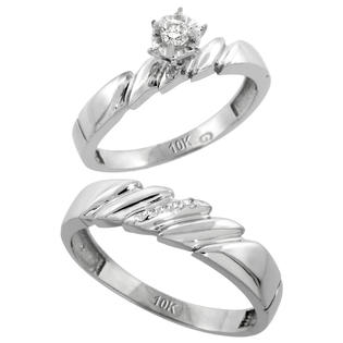 Sabrina Silver 10k White Gold 2-Piece Diamond Ring Set ( Engagement Ring & Man Sabrina Silver 10k White Gold 2-Piece Diamond Ring Set ( Engagement Ring & Man