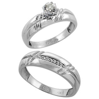 Sabrina Silver 10k White Gold 2-Piece Diamond Ring Set ( Engagement Ring & Man Sabrina Silver 10k White Gold 2-Piece Diamond Ring Set ( Engagement Ring & Man
