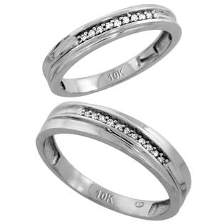 Sabrina Silver 10k White Gold 2-Piece Diamond Ring Set ( Engagement Ring & Man Sabrina Silver 10k White Gold 2-Piece Diamond Ring Set ( Engagement Ring & Man