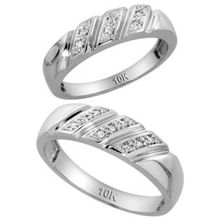 Sabrina Silver 10k White Gold 2-Piece Diamond Ring Set ( Engagement Ring & Man Sabrina Silver 10k White Gold 2-Piece Diamond Ring Set ( Engagement Ring & Man