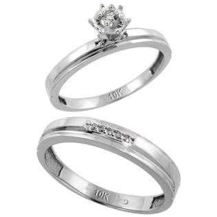 Sabrina Silver 10k White Gold 2-Piece Diamond Ring Set ( Engagement Ring & Man Sabrina Silver 10k White Gold 2-Piece Diamond Ring Set ( Engagement Ring & Man
