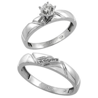 Sabrina Silver 10k White Gold 2-Piece Diamond Ring Set ( Engagement Ring & Man Sabrina Silver 10k White Gold 2-Piece Diamond Ring Set ( Engagement Ring & Man