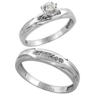 Sabrina Silver 10k White Gold 2-Piece Diamond Ring Set ( Engagement Ring & Man Sabrina Silver 10k White Gold 2-Piece Diamond Ring Set ( Engagement Ring & Man