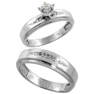 Sabrina Silver 10k White Gold 2-Piece Diamond Ring Set ( Engagement Ring & Man Sabrina Silver 10k White Gold 2-Piece Diamond Ring Set ( Engagement Ring & Man