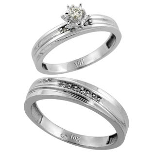 Sabrina Silver 10k White Gold 2-Piece Diamond Ring Set ( Engagement Ring & Man Sabrina Silver 10k White Gold 2-Piece Diamond Ring Set ( Engagement Ring & Man