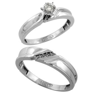 Sabrina Silver 10k White Gold 2-Piece Diamond Ring Set ( Engagement Ring & Man Sabrina Silver 10k White Gold 2-Piece Diamond Ring Set ( Engagement Ring & Man