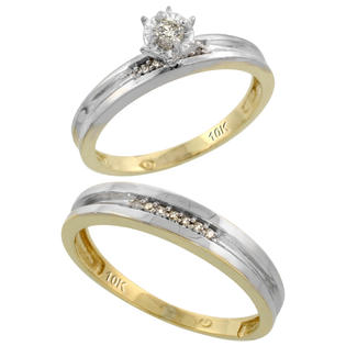 Sabrina Silver 10k Gold 2-Piece Diamond Ring Set ( Engagement Ring & Man Sabrina Silver 10k Gold 2-Piece Diamond Ring Set ( Engagement Ring & Man