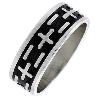 Sabrina Silver Sterling Silver Mens Southwest Design Cross Ring 1/4 inch wide, Sabrina Silver Sterling Silver Mens Southwest Design Cross Ring 1/4 inch wide,