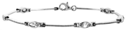 Sabrina Silver 7" Sterling Silver Marquise Cut CZ Bracelet at Sears.com