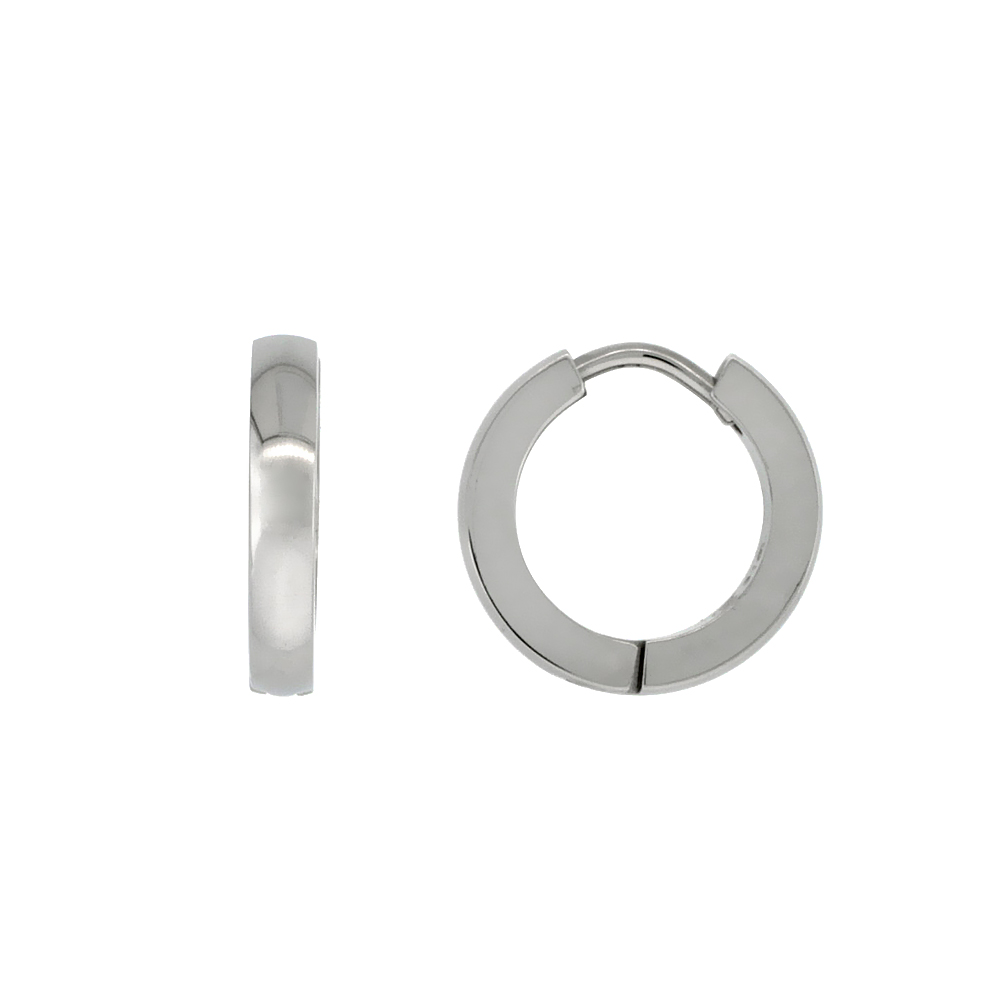 Sabrina Silver Stainless Steel Huggie Earrings, 1/2 inch diameter at Sears.com