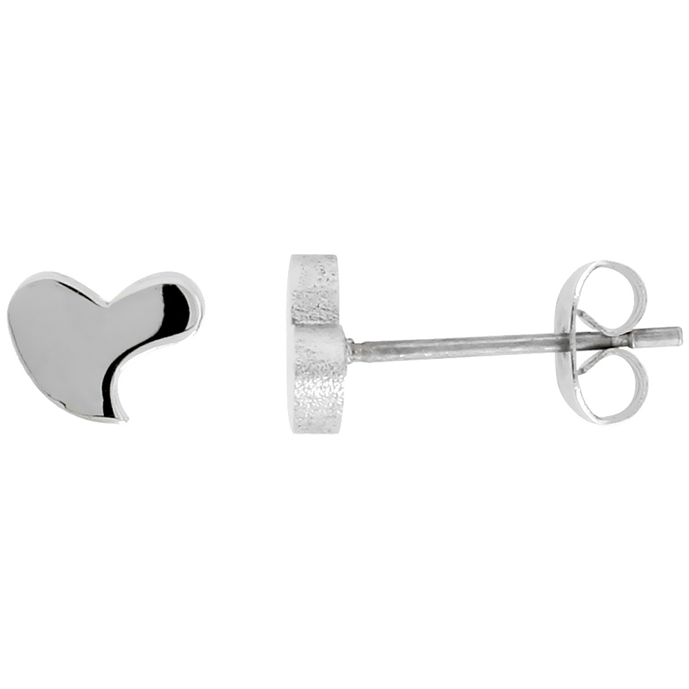 Sabrina Silver Small Stainless Steel Hearts Stud Earrings, 1/4 inch high at Sears.com