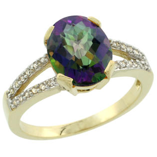 Sabrina Silver 10k Yellow Gold and Diamond Halo Mystic Topaz Ring 2.4 carat Oval shape 10X8 mm, 3/8 inch (10mm) wide, sizes ... Sabrina Silver 10k Yellow Gold and Diamond Halo Mystic Topaz Ring 2.4 carat Oval shape 10X8 mm, 3/8 inch (10mm) wide, sizes ...