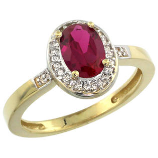 Sabrina Silver 10k Yellow Gold Diamond Ruby Ring 1 ct 7x5 Stone 1/2 inch wide, sizes 5-10 Sabrina Silver 10k Yellow Gold Diamond Ruby Ring 1 ct 7x5 Stone 1/2 inch wide, sizes 5-10