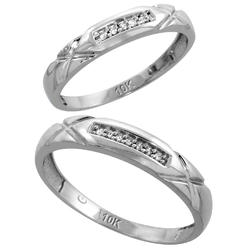 sabrina silver 10k white gold diamond wedding rings set for him 4 mm and her 35 - Silver Diamond Wedding Rings sabrina silver 10k white gold diamond wedding rings set for him 4 mm and her 35 - Silver Diamond Wedding Rings