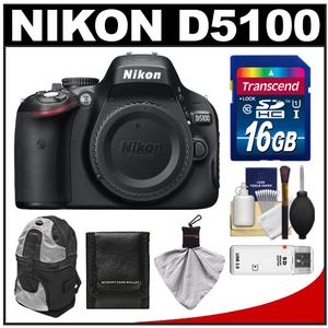 Nikon D5100 Digital SLR Camera Body with 16GB Card + Backpack + Cleaning + Accessory Kit at Sears.com