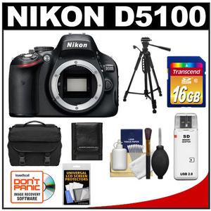 Nikon D5100 Digital SLR Camera Body - Factory Refurbished with 16GB Card + Tripod + Case + Accessory Kit at Sears.com