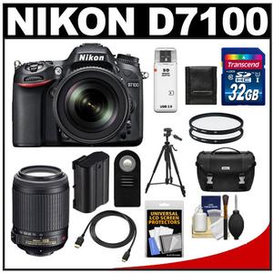 Nikon D7100 Camera + 18-105 VR DX AF-S Zoom Lens  + 55-200 VR Lens + 32GB Card + Case + Battery + 2 Filters + Tripod + Acc Kit at Sears.com
