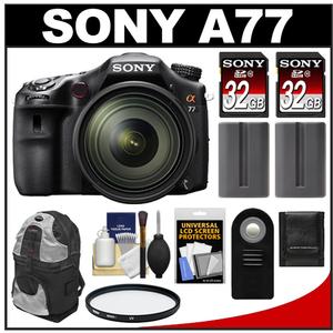 Sony Alpha SLT-A77  Camera + 16-50 Lens + 2 32GB Cards + 2 Batteries + Backpack Case + Filter + Remote + Acc Kit at Sears.com