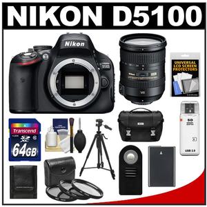 Nikon D5100 Digital SLR Camera Body with 18-200mm VR II Lens + 64GB Card + Case + Battery + 3 Filters + Tripod + Accessory Kit at Sears.com
