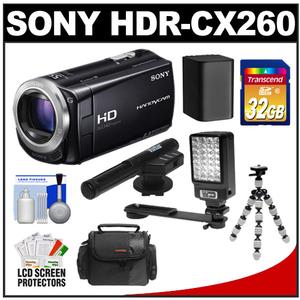 SONY Handycam HDR-CX260V 16GB 1080p HD Camcorder  + 32GB Card + Video Light + Microphone + Battery + Tripod + Case + Acc Kit at Sears.com