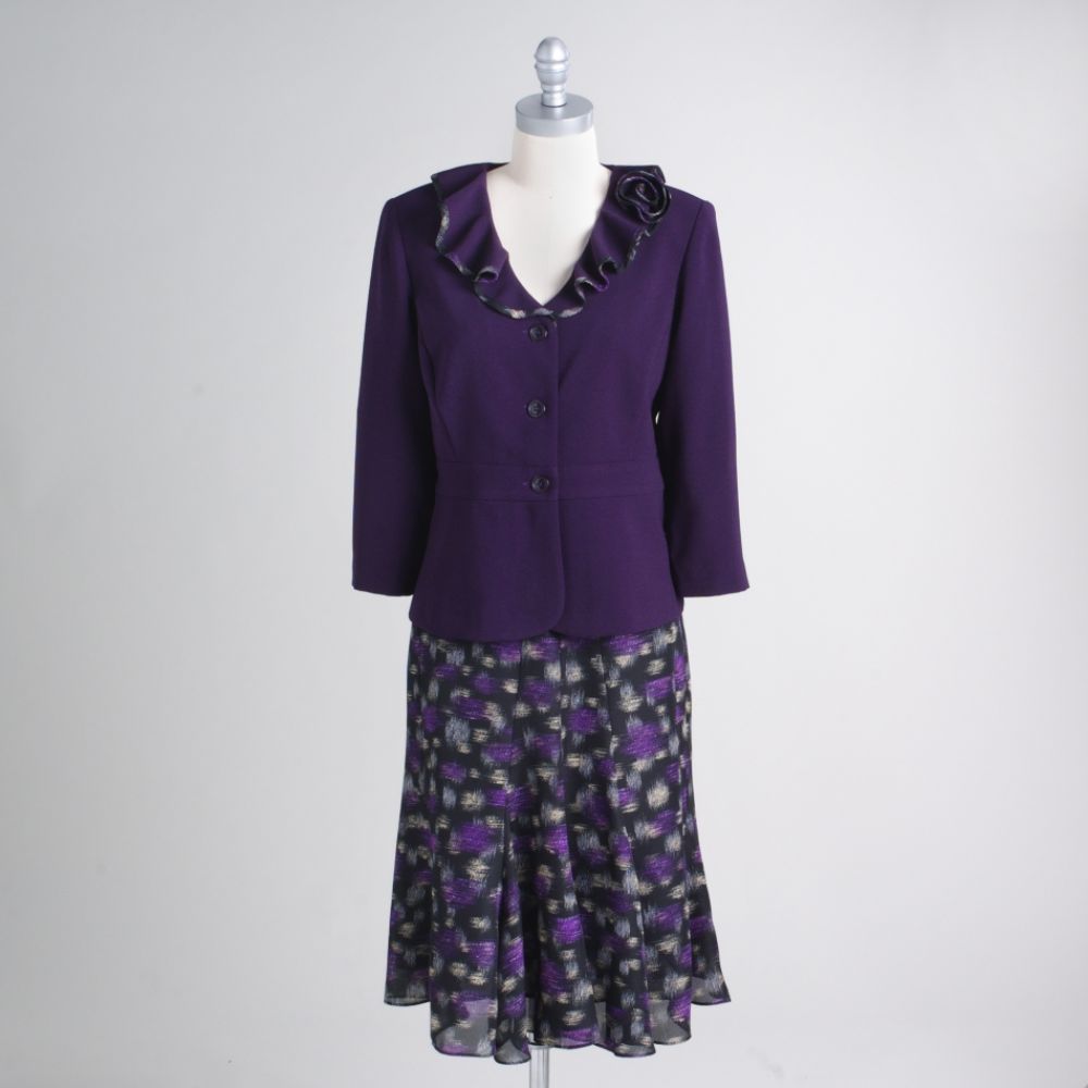 Danny & Nichole Women's Ruffled Collar Jacket and Skirt Set at Sears.com