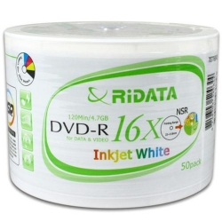 UPC 005873143779 product image for 600 Ritek Ridata 16X DVD-R 4.7GB White Inkjet Hub Printable | upcitemdb.com