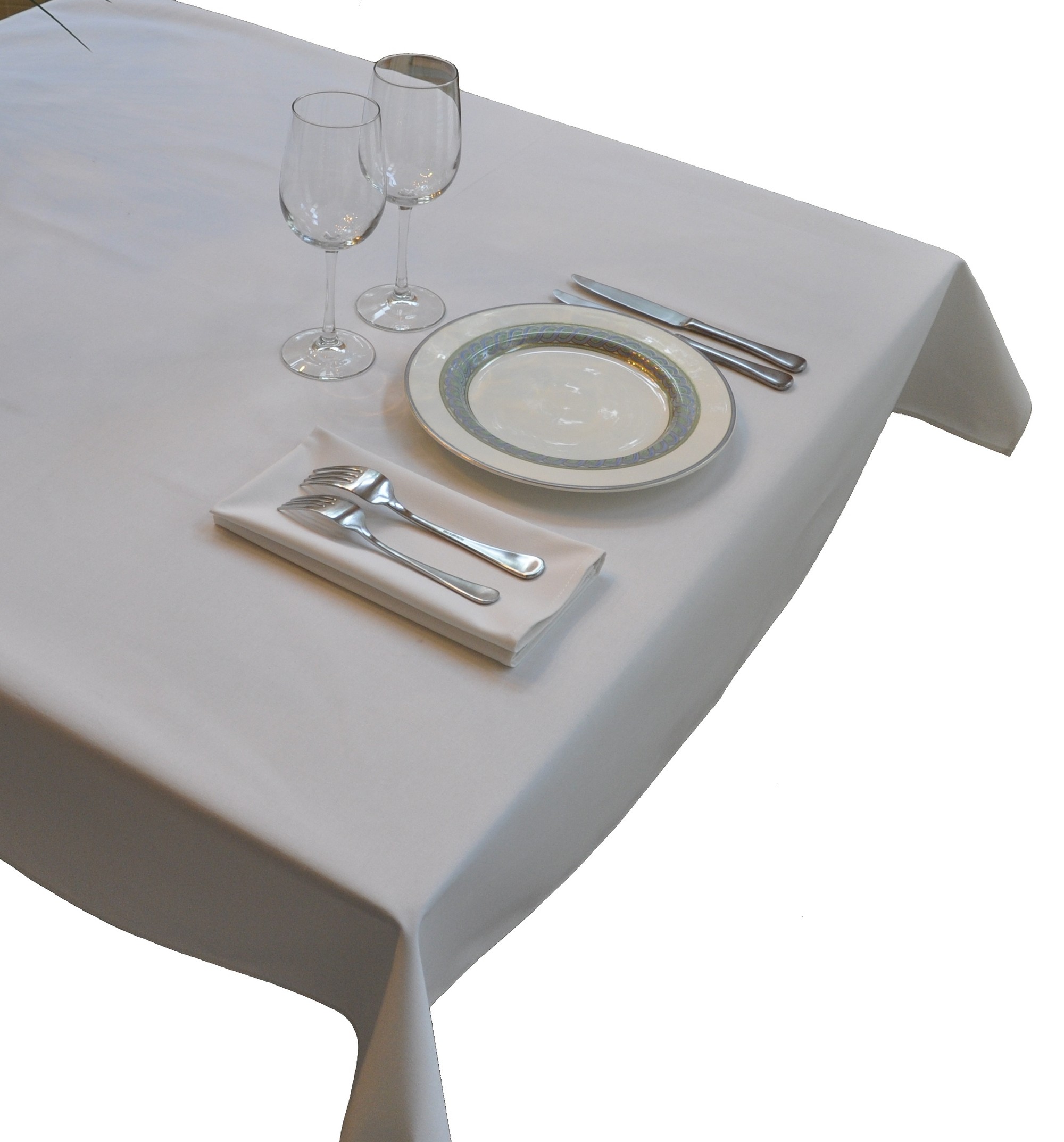 Nouvelle Legende 52 in by 114 in White Rectangular Tablecloth Heavy Woven Polyester - Commercial Grade at Sears.com
