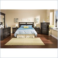 South Shore Versa Full,Queen Wood Panel Headboard 5 Piece Bedroom Set in Black Ebony at Sears.com