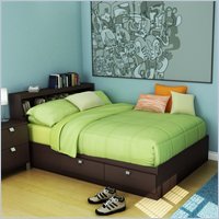 South Shore Cakao Kids Full Bookcase Storage Bed Set in Chocolate Finish at Sears.com