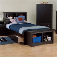 Prepac Black Sonoma Twin XL Bookcase Platform Storage Bed at Sears.com