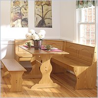 Linon Linon Chelsea Kitchen Dining Nook Set in Honey Pine