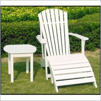 International Concepts Adirondack Chair with Footrest and Sidetable in White Finish at Sears.com
