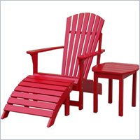 International Concepts Adirondack Chair with Footrest and Sidetable in Red Finish at Sears.com