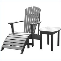 International Concepts Adirondack Chair with Footrest and Sidetable in Black Finish at Sears.com
