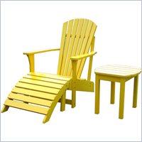 International Concepts Adirondack Chair with Footrest and Sidetable in Yellow Finish at Sears.com