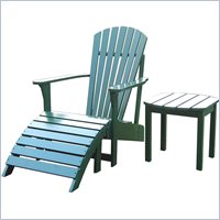 International Concepts Adirondack Chair with Footrest and Sidetable in Hunter Green Finish at Sears.com
