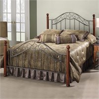 Hillsdale Martino Metal Poster Bed in Smoke Silver Finish - Full at Sears.com