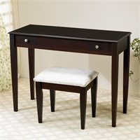 Coaster Wood Two Drawer Makeup Vanity Table Set with Mirror in Dark Brown at Sears.com